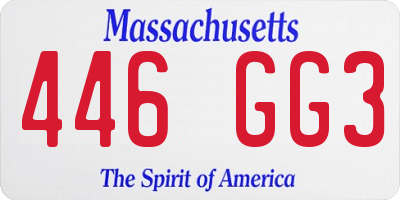MA license plate 446GG3