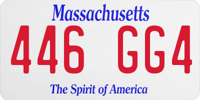 MA license plate 446GG4