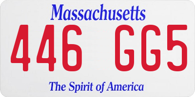 MA license plate 446GG5