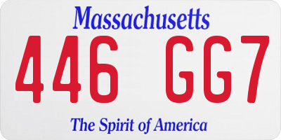 MA license plate 446GG7