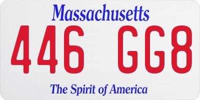 MA license plate 446GG8