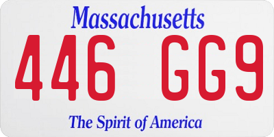 MA license plate 446GG9