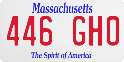 MA license plate 446GH0