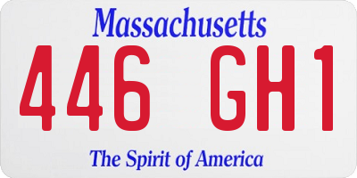 MA license plate 446GH1