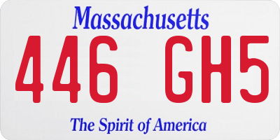 MA license plate 446GH5