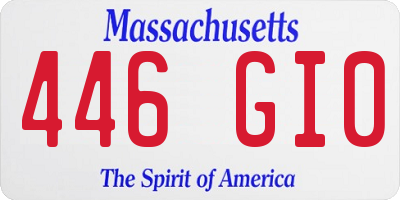 MA license plate 446GI0
