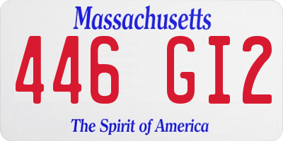 MA license plate 446GI2