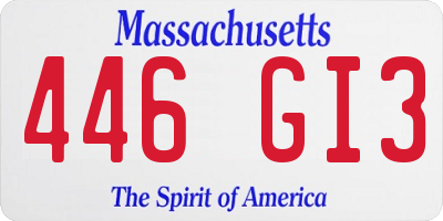 MA license plate 446GI3
