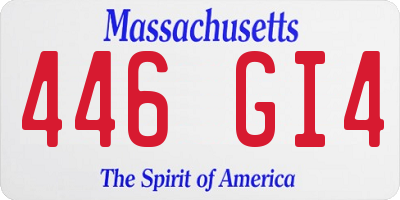 MA license plate 446GI4