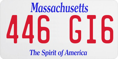 MA license plate 446GI6