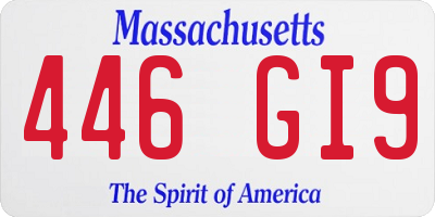 MA license plate 446GI9