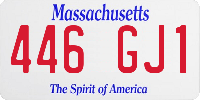MA license plate 446GJ1