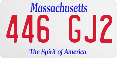 MA license plate 446GJ2