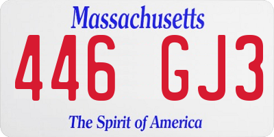 MA license plate 446GJ3