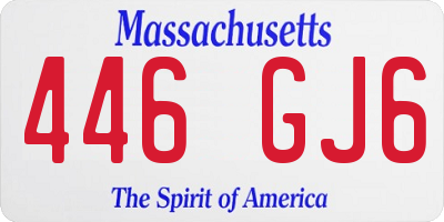 MA license plate 446GJ6