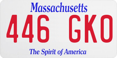 MA license plate 446GK0
