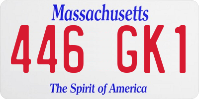 MA license plate 446GK1