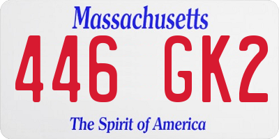 MA license plate 446GK2