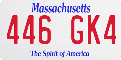 MA license plate 446GK4