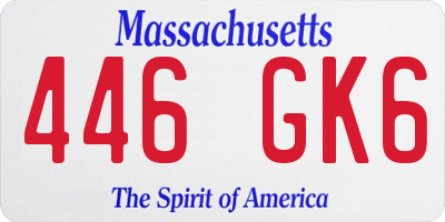 MA license plate 446GK6