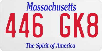 MA license plate 446GK8