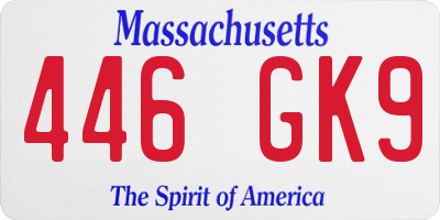 MA license plate 446GK9