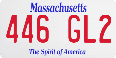 MA license plate 446GL2
