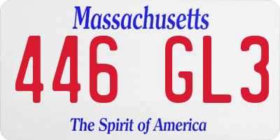 MA license plate 446GL3