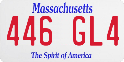 MA license plate 446GL4