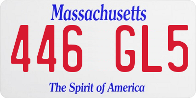 MA license plate 446GL5