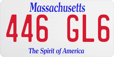MA license plate 446GL6