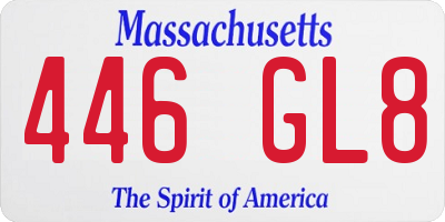 MA license plate 446GL8