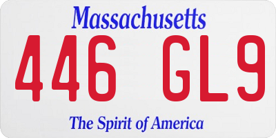 MA license plate 446GL9