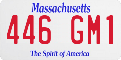 MA license plate 446GM1