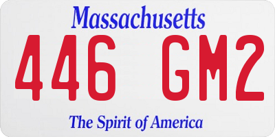 MA license plate 446GM2