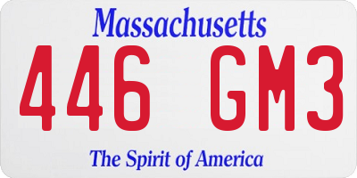 MA license plate 446GM3