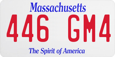 MA license plate 446GM4