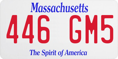 MA license plate 446GM5