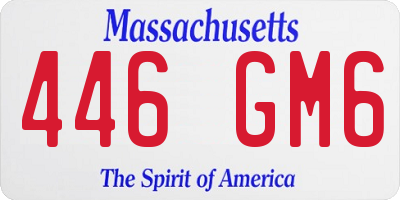 MA license plate 446GM6