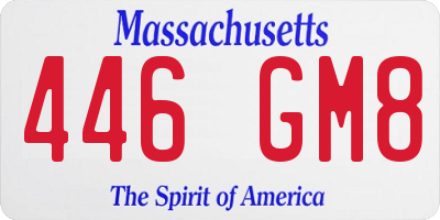 MA license plate 446GM8