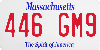 MA license plate 446GM9