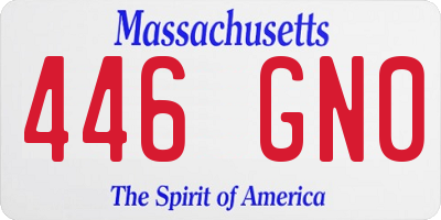 MA license plate 446GN0