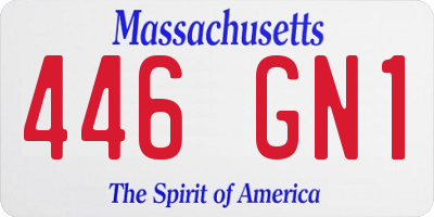 MA license plate 446GN1