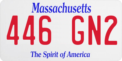 MA license plate 446GN2