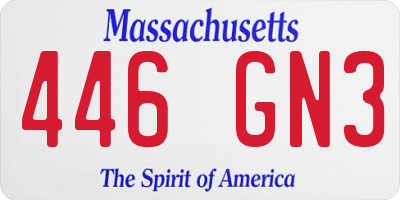 MA license plate 446GN3