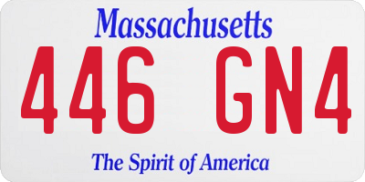 MA license plate 446GN4
