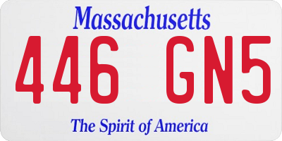 MA license plate 446GN5