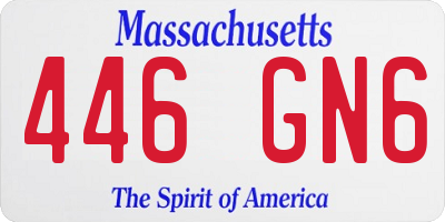 MA license plate 446GN6