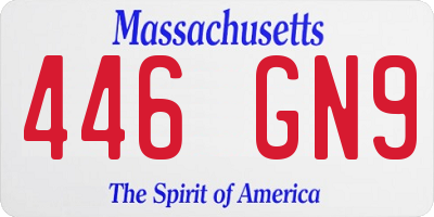 MA license plate 446GN9