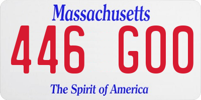 MA license plate 446GO0